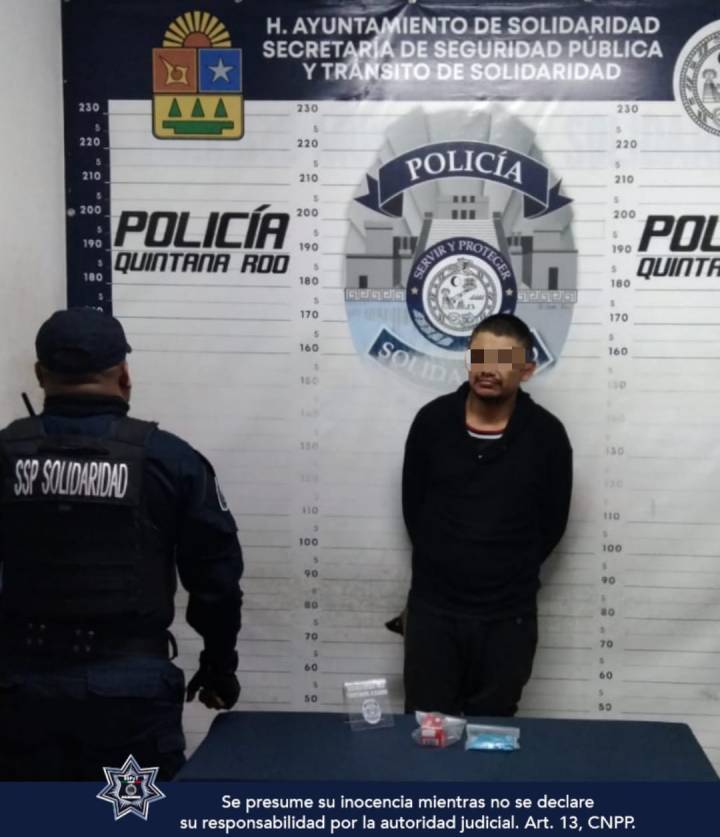 Capturado individuo con presunta droga durante operativo en Playa del Carmen