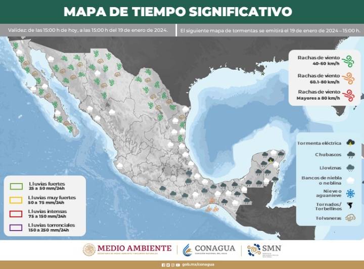 Clima en Quintana Roo: Advertencia del SMN ante la Posibilidad de Fuertes Lluvias por el Frente Frío No. 28