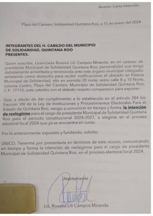 Lili Campos busca renovar su compromiso con Playa del Carmen: Anuncia su postulación para la reelección como presidenta municipal