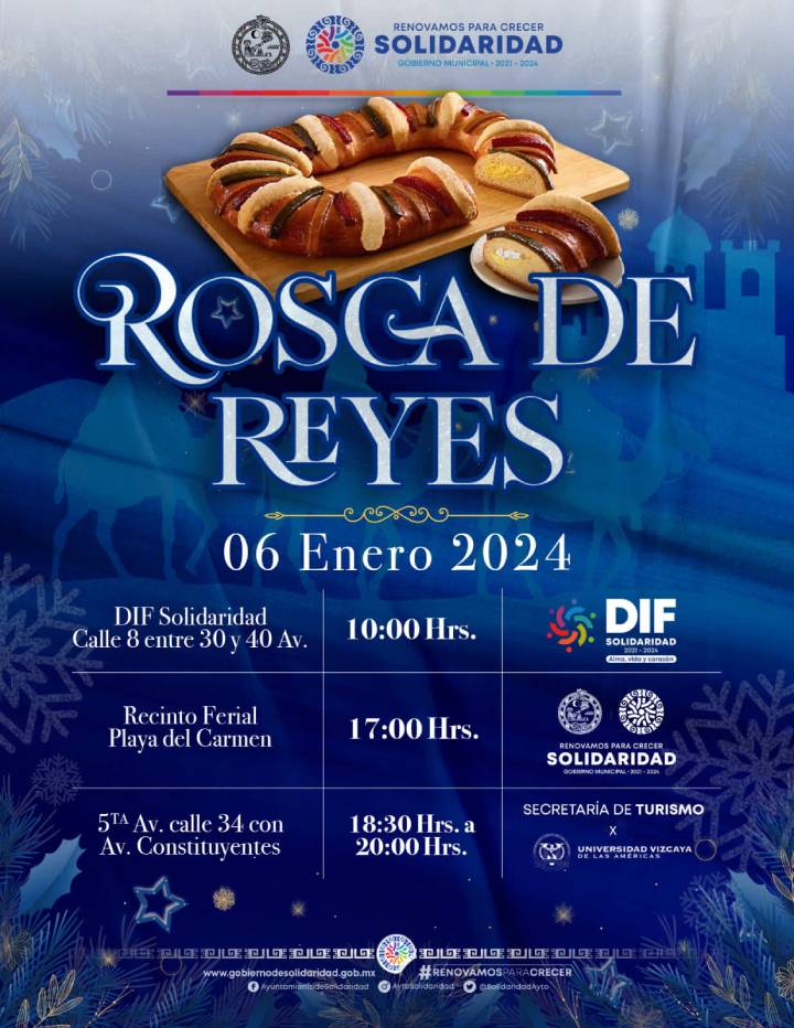 Rosca de Reyes en Playa del Carmen