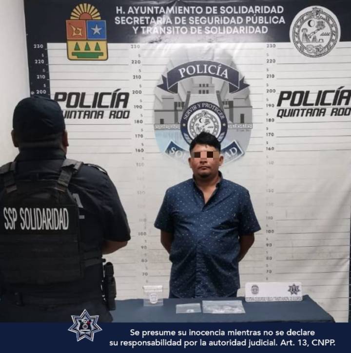 Capturan a individuo con drogas en Playa del Carmen