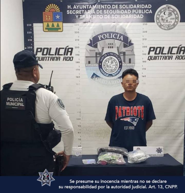 Interceptan a sospechoso con drogas en Playa del Carmen