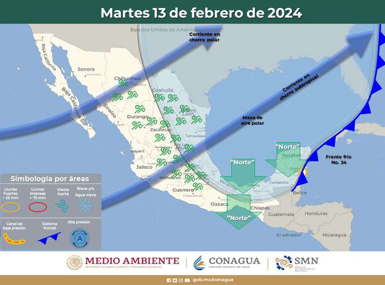 Lluvias afectarán a Quintana Roo por evento del “Norte”