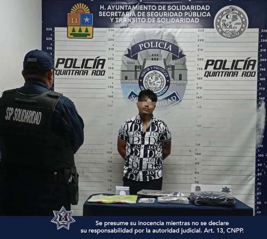 Operativo _Alerta_ en Playa Del Carmen_ Detención por Posesión de Arma y Narcóticos