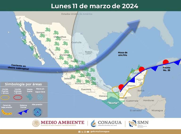 SMN Pronostica Chubascos y Lluvias Fuertes para Quintana Roo