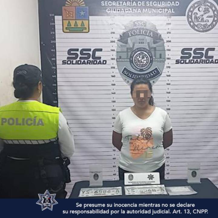 Aprehendida mujer y recuperado automóvil robado en Playa del Carmen