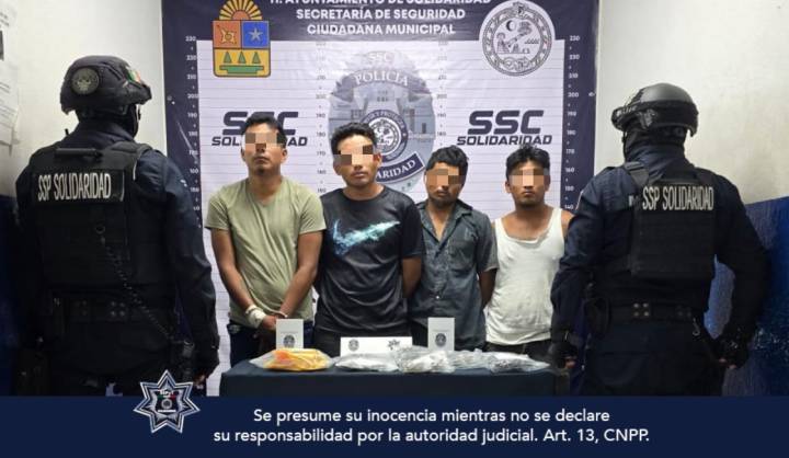 Cuatro Detenidos por Posesión de Sustancias Ilícitas en Playa del Carmen