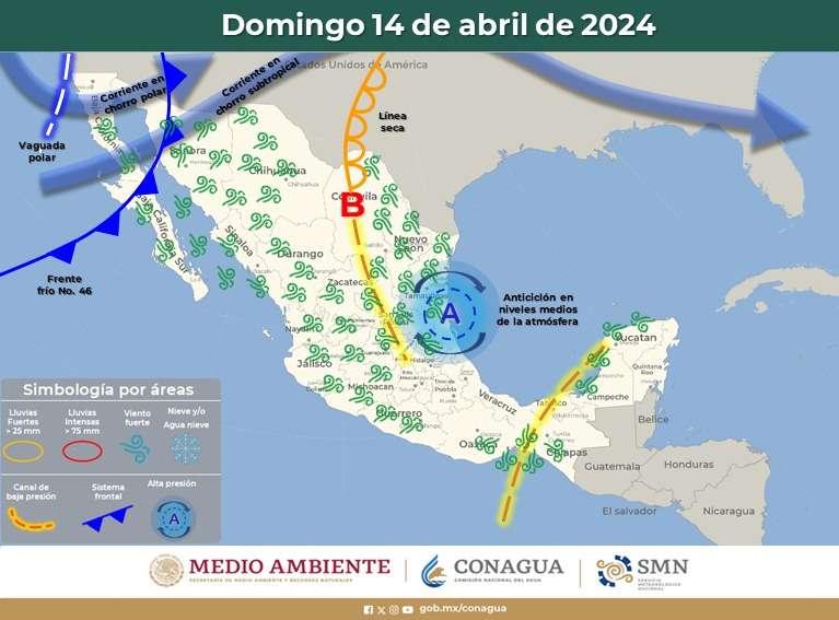 Intervalos de chubascos y calor para Quintana Roo 1 1