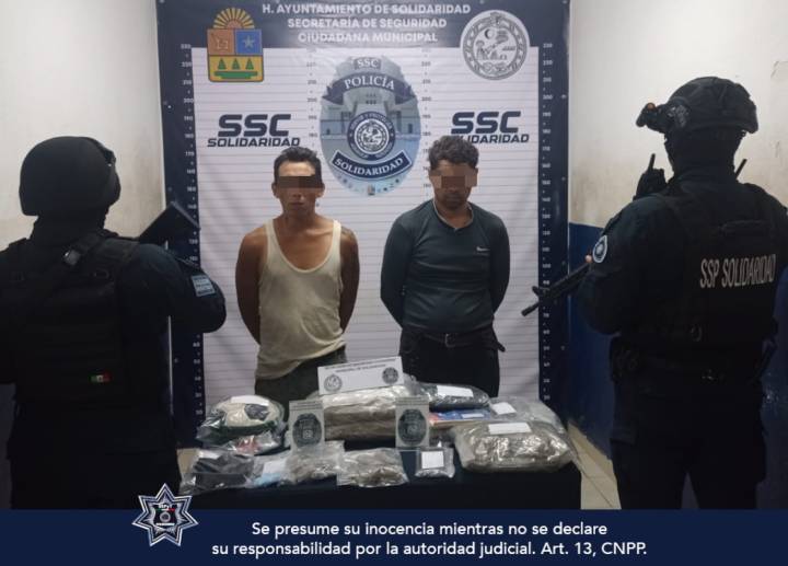 Aprehendidos dos individuos por supuesto tráfico de drogas en Playa del Carmen