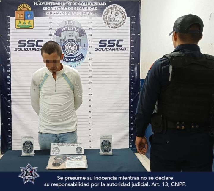 Detenido por Presunto Allanamiento y Portación de Arma en Playa del Carmen