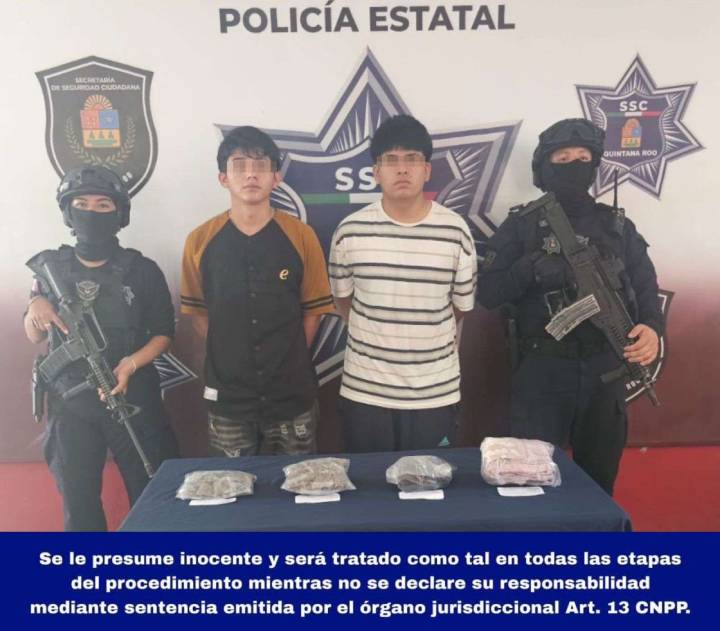 Capturan a Dos Presuntos Distribuidores de Droga en Benito Juárez