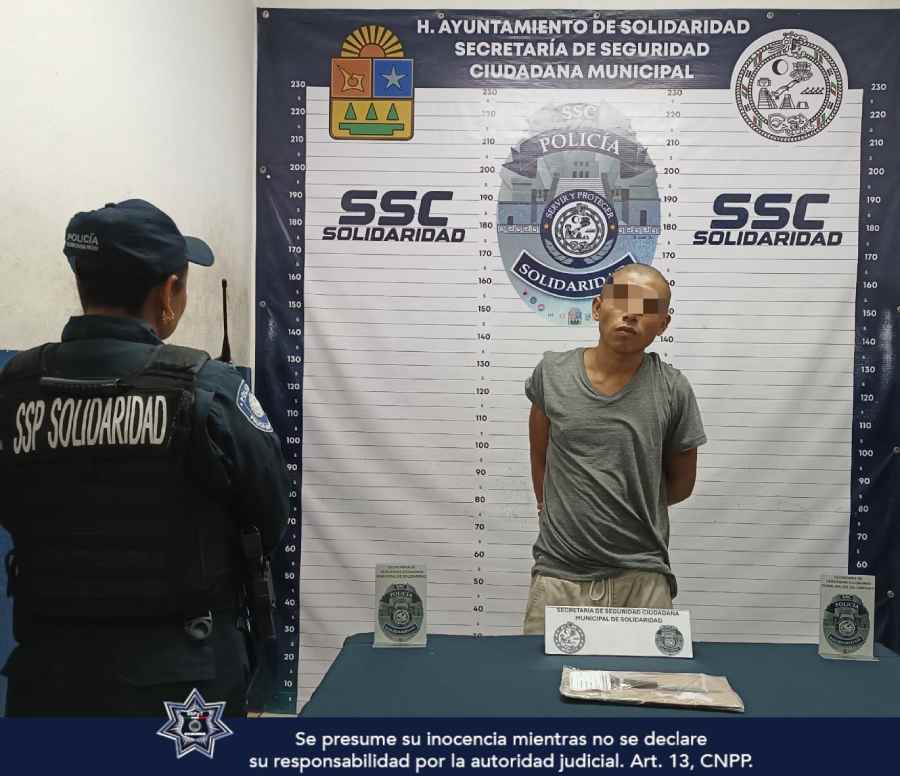 Detención de Persona por Amenazas con Arma Blanca en Playa del Carmen