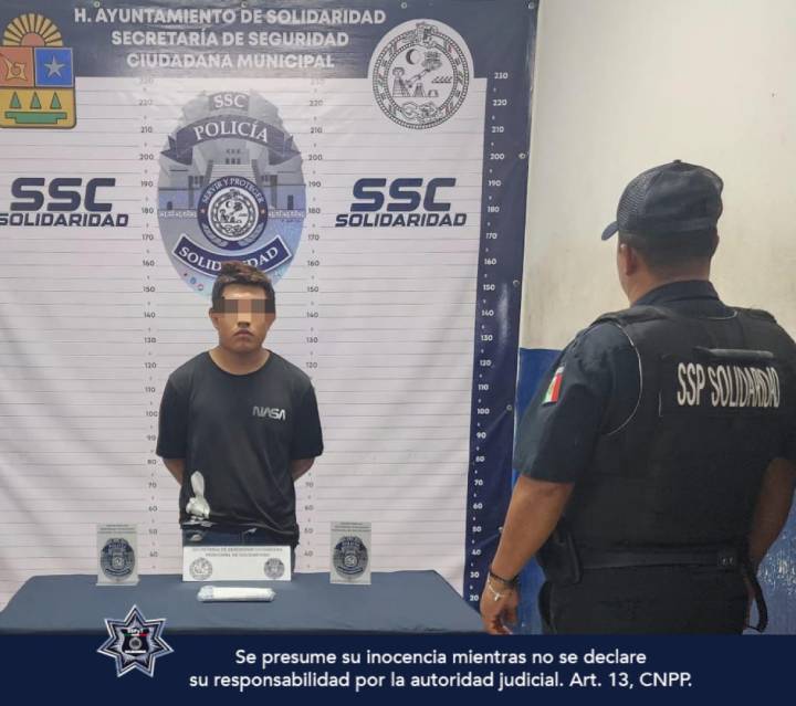 Detienen a Joven por Robo en Playa del Carmen