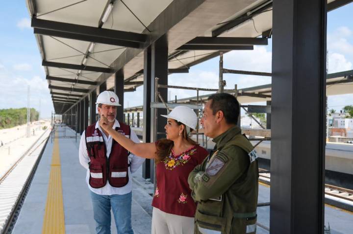 Mara Lezama Inspecciona el Avance del Tramo 7 del Tren Maya en Chetumal