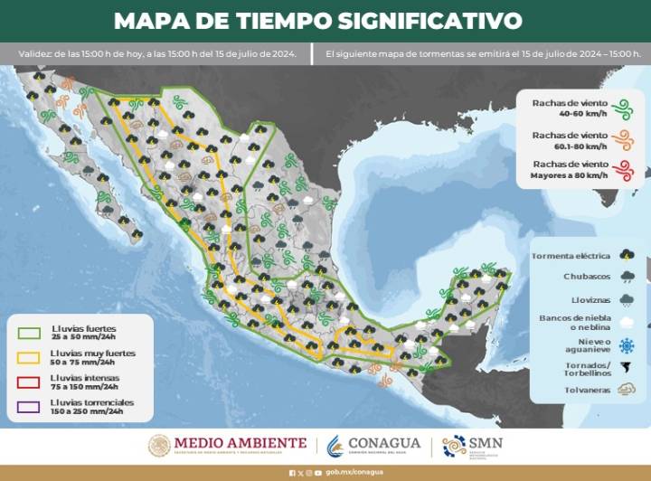 Clima en Quintana Roo: SMN prevé lluvias para el inicio de semana