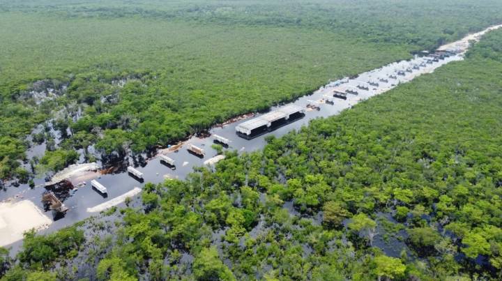 Inundaciones en Bacalar detienen obras del tramo 6 del Tren Maya