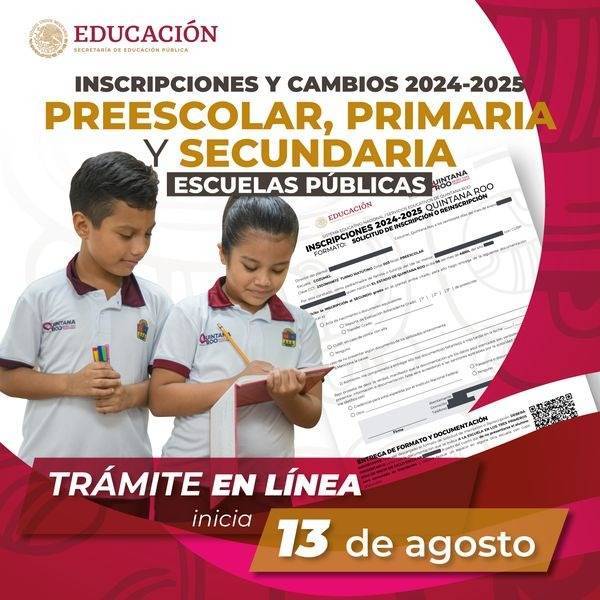 Nuevo periodo de inscripción escolar comienza el 13 de agosto