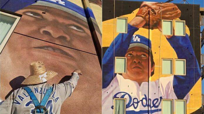 Rinden tributo a Fernando Valenzuela con impresionante mural en Los Ángeles