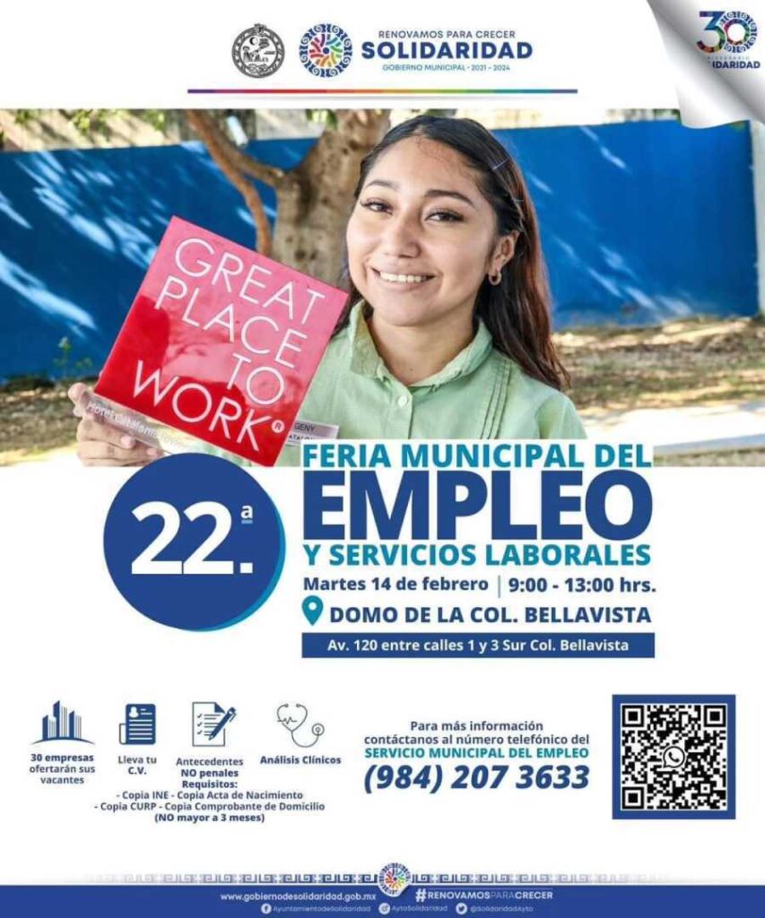 22a Edición de la Feria del Empleo Municipal en Playa del Carmen: Oportunidades para un Futuro Laboral Digno y Formal