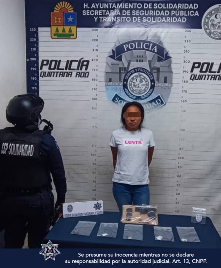 Acciones policiales en Playa del Carmen: Arrestos, confiscación de narcóticos y arma de fuego