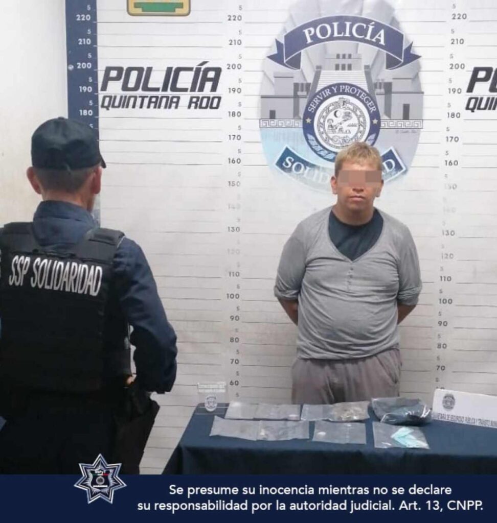 Arresto en Playa del Carmen: Decomiso de Sustancias Ilegales y Posible Vínculo con Tráfico de Drogas
