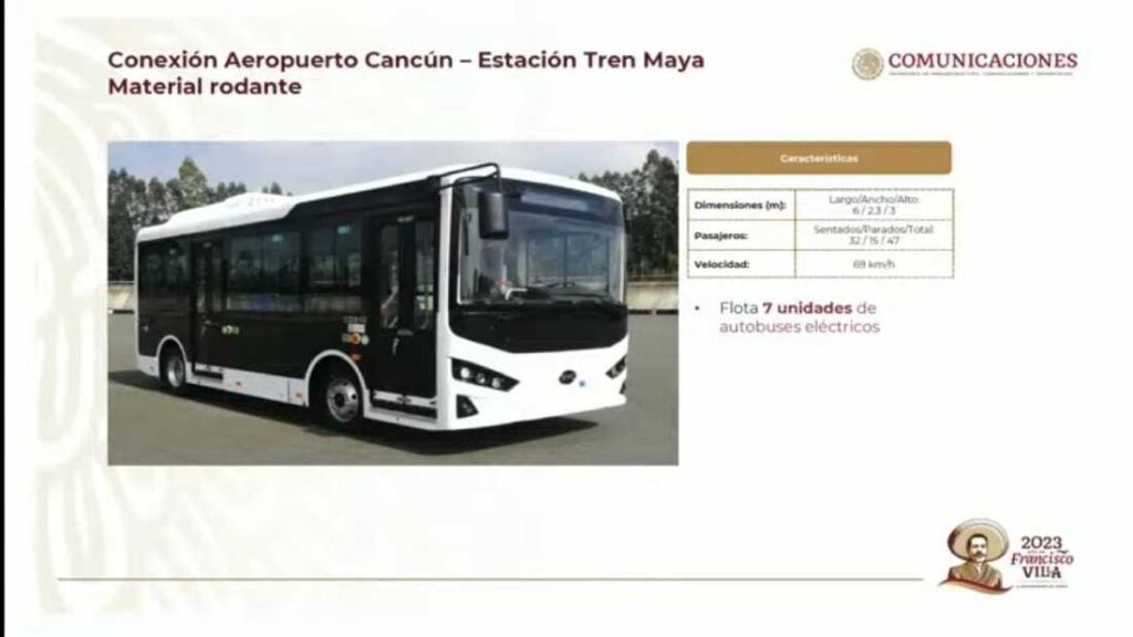 Autobuses eléctricos conectarán el Aeropuerto de Cancún y el Tren Maya