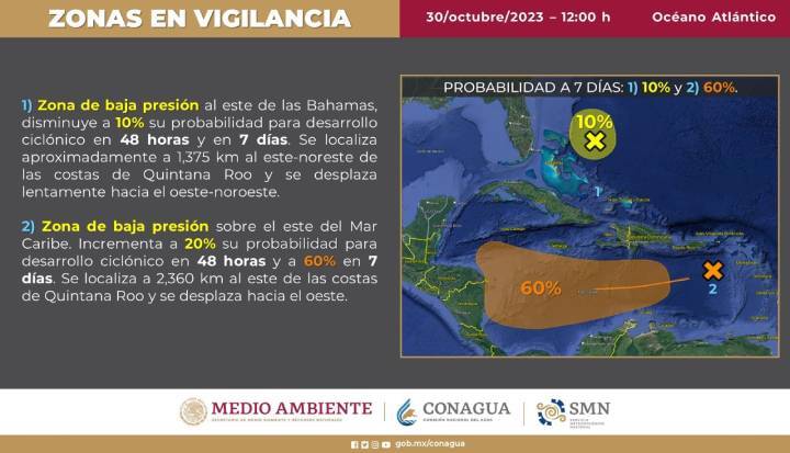 Aviso de Mal Tiempo en Quintana Roo Lluvias y Depresion Tropical Bajo Supervision 2