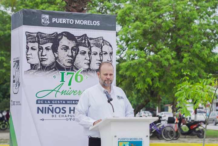 CONMEMORA PUERTO MORELOS EL 176 ANIVERSARIO DE LA GESTA HEROICA DE LOS NIÑOS HÉROES DE CHAPULTEPEC