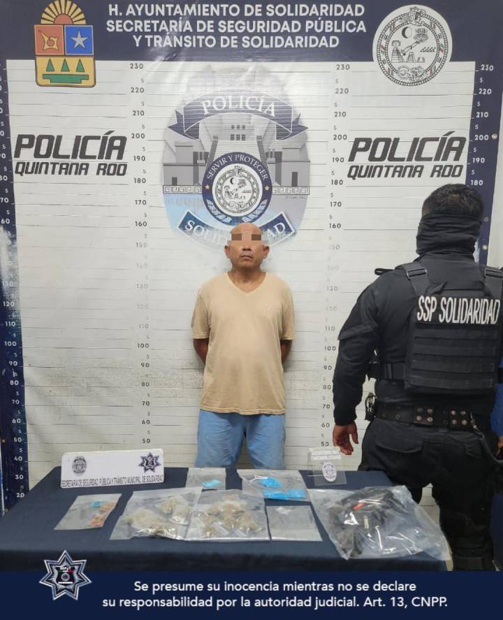 Capturan a individuo con drogas en Playa del Carmen tras operativo policial