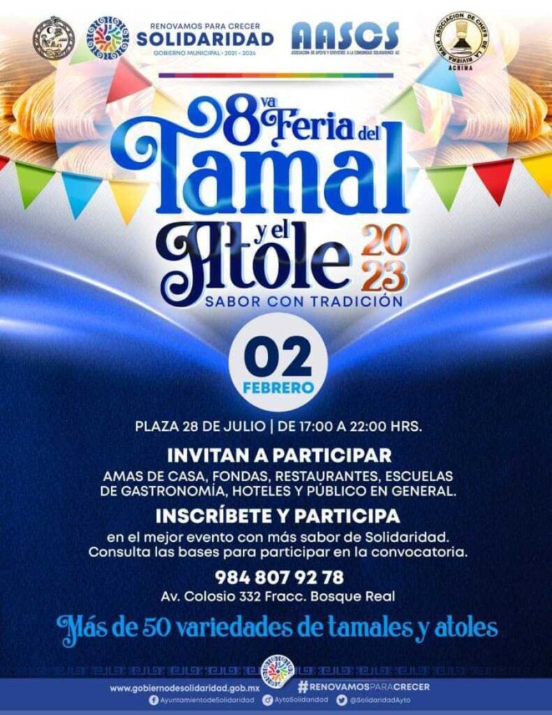 Celebración de la 8va Feria del Tamal y del Atole en Playa del Carmen