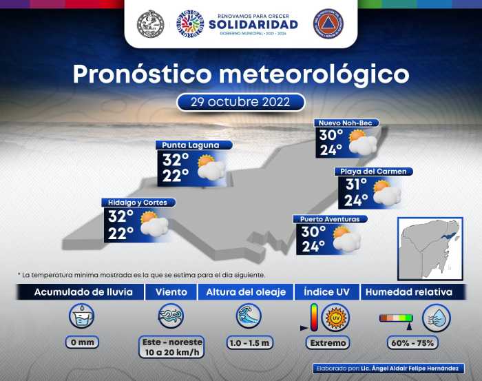 Clima Quintana Roo hoy _ Templado y cálido