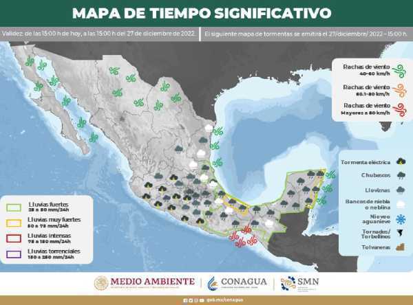 Clima Quintana Roo El Frente Frio Estacionario partira del territorio nacional