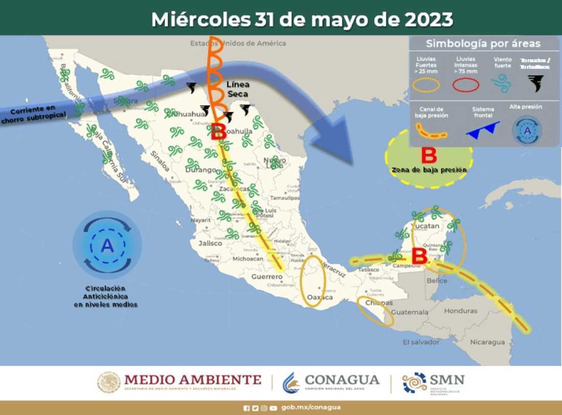 Clima en Quintana Roo: Se emiten advertencias por pronóstico de lluvias intensas