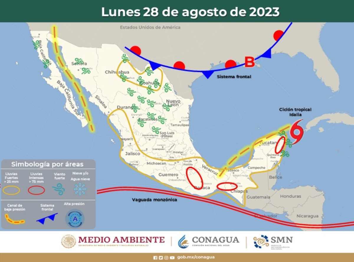 Clima en Quintana Roo: Tormenta tropical "Idalia" azota las costas con lluvias torrenciales