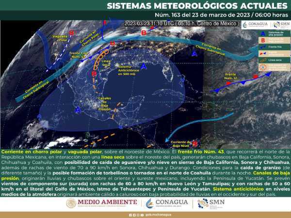 Clima en Quintana Roo cielo parcialmente nublado con posibilidad de chubascos e vientos fuertes segun el SMN 1