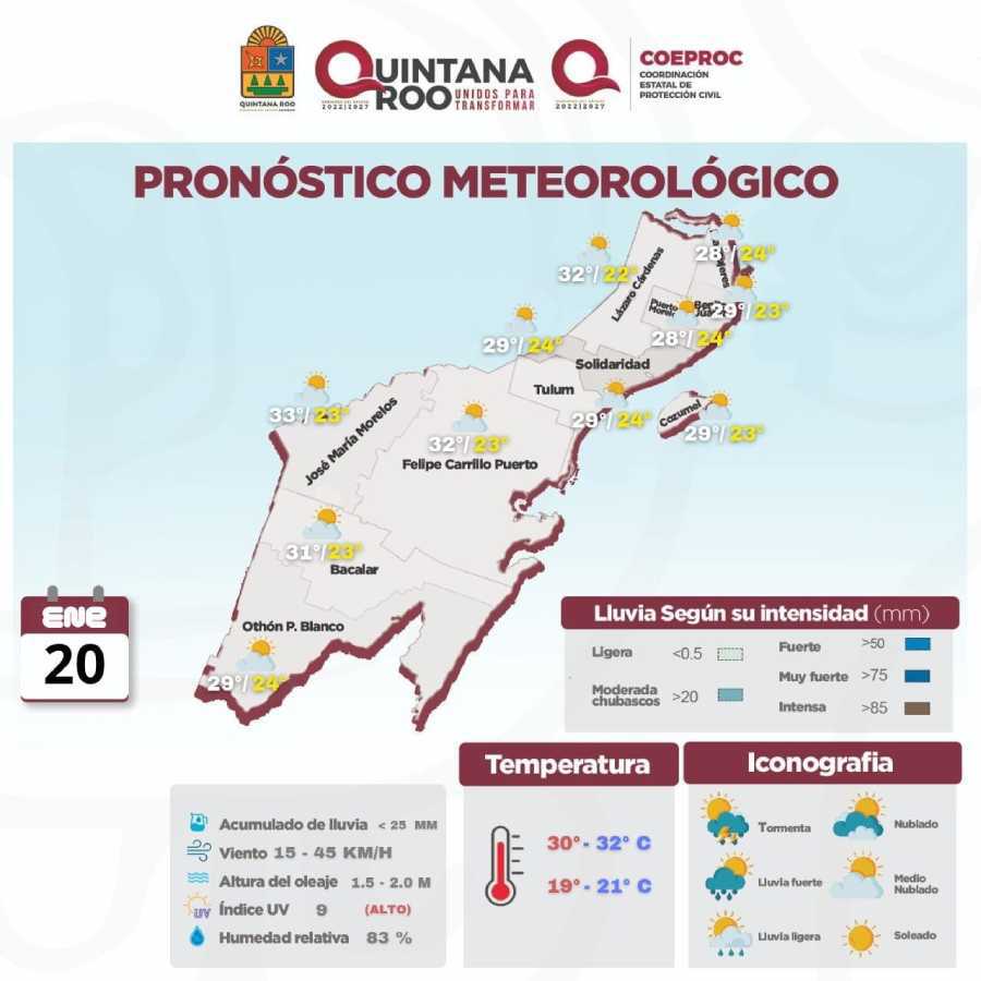 Clima en Quintana Roo: lluvias intensas y actividad eléctrica previstas