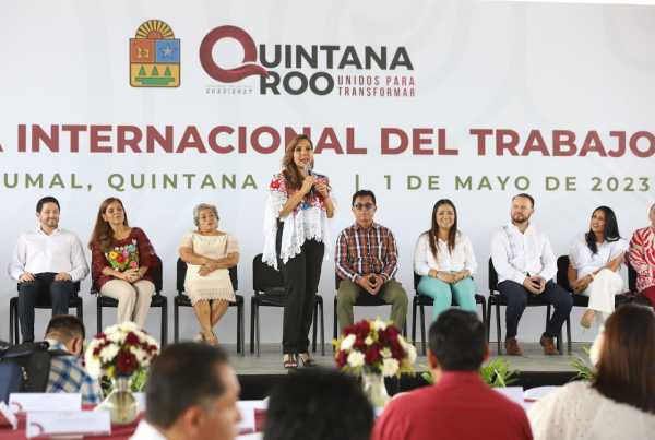 Con la presencia de Blanca Merari y Mara Lezama se conmemora el Dia Internacional del Trabajo en Quintana Roo con el compromiso de mejorar las condiciones laborales 2