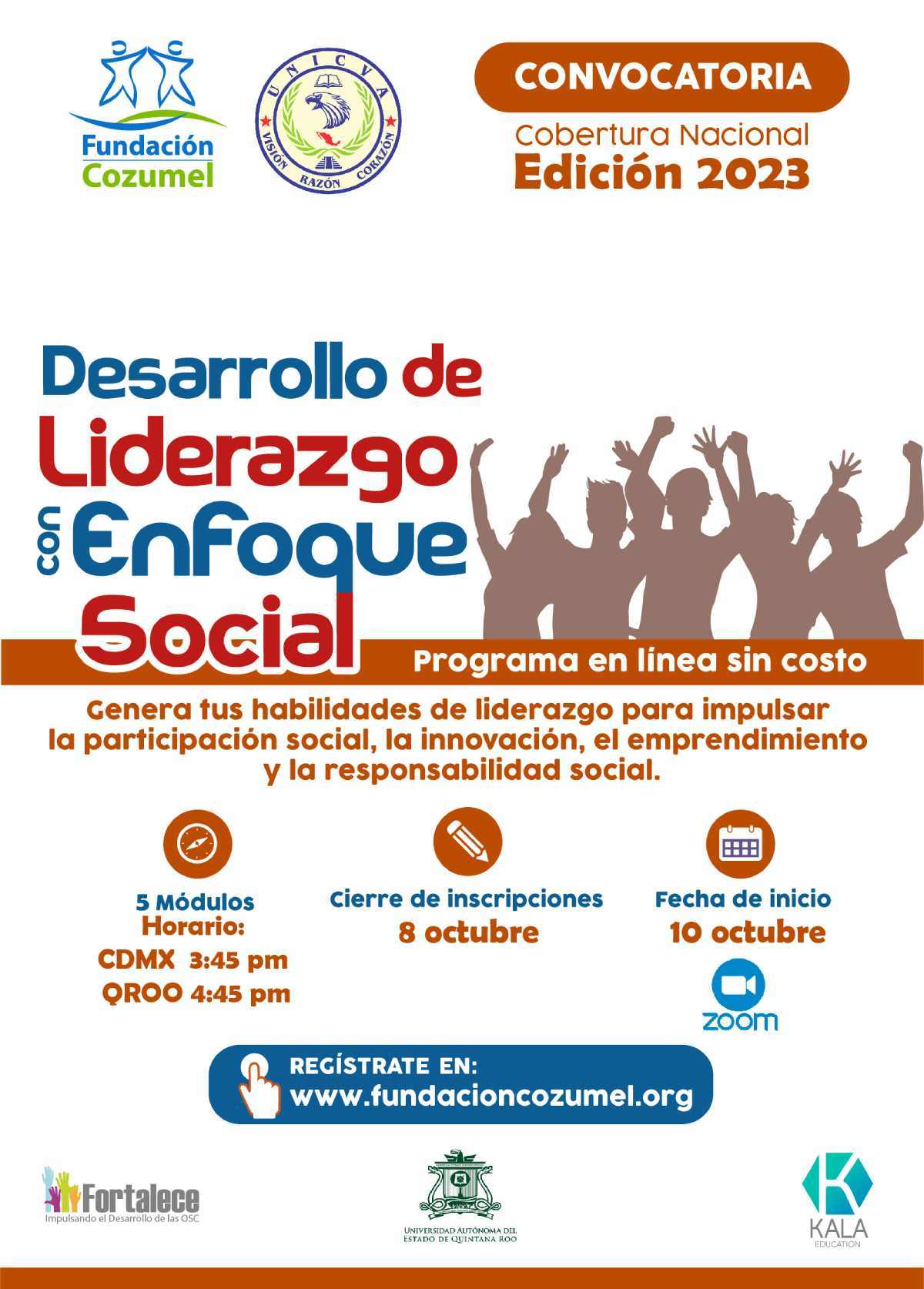 Convocatoria Nacional de Fundación Cozumel para Formación en Liderazgo Social