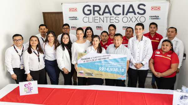 DIF Tulum recibe donativo de 914938.18 pesos recaudado por tiendas Oxxo 2