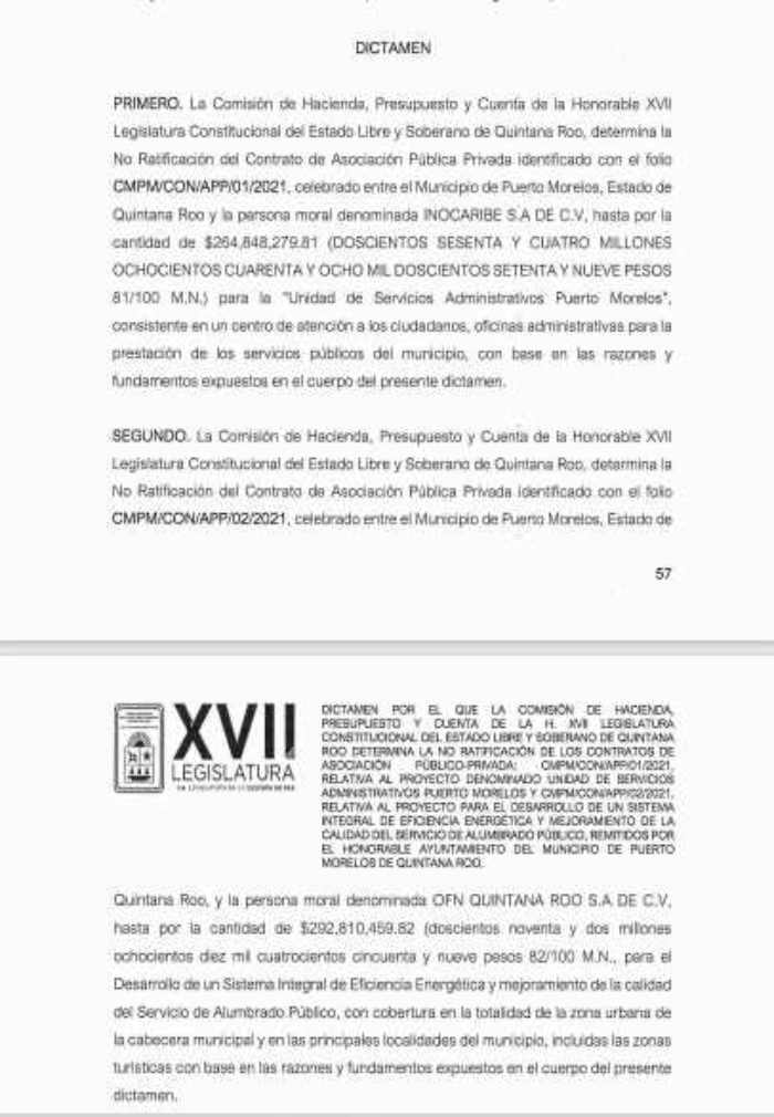 Desestiman dos contratos millonarios relacionados con Laura Fernandez en Puerto Morelos 2