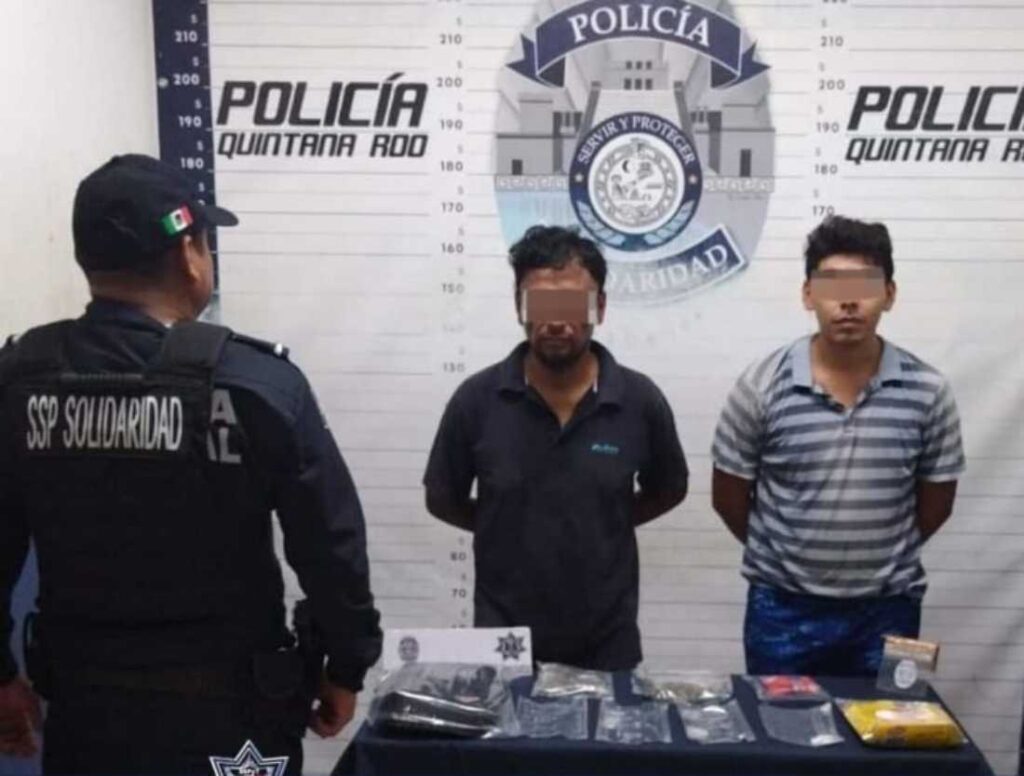 Desmantelan banda de traficantes de drogas en Playa del Carmen con más de 100 dosis incautadas