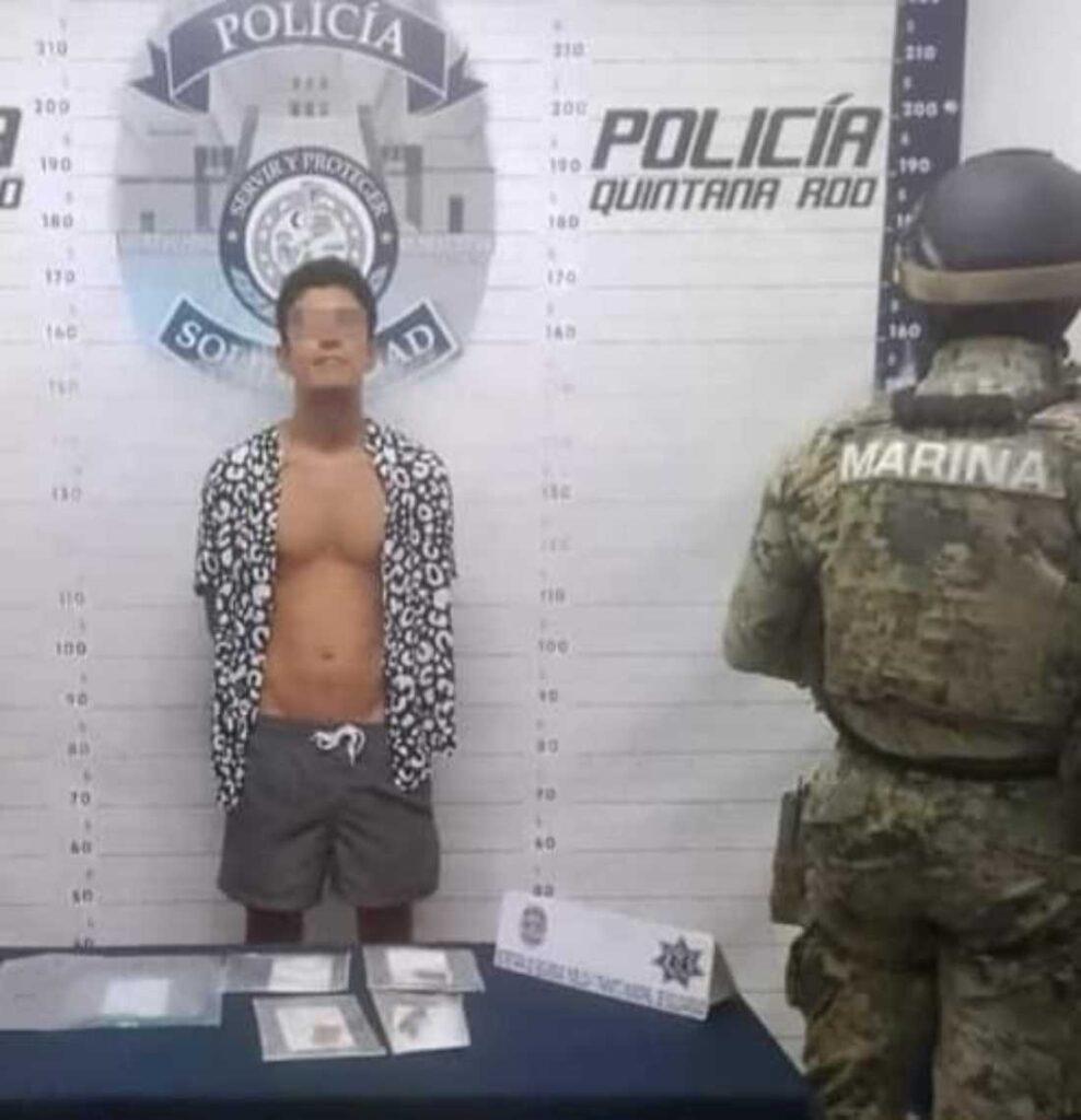 Dos individuos arrestados en Playa del Carmen tras ser sorprendidos con drogas