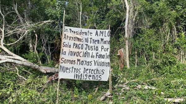 Ejidatarios obstruyen la construccion del Tren Maya en Felipe Carrillo Puerto y piden compensacion por uso de tierra 3