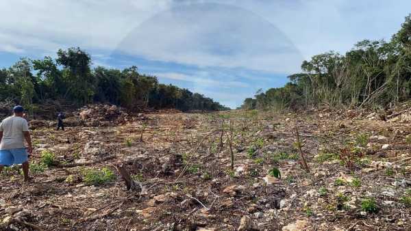 Ejidatarios obstruyen la construcción del Tren Maya en Felipe Carrillo Puerto y piden compensación por uso de tierra