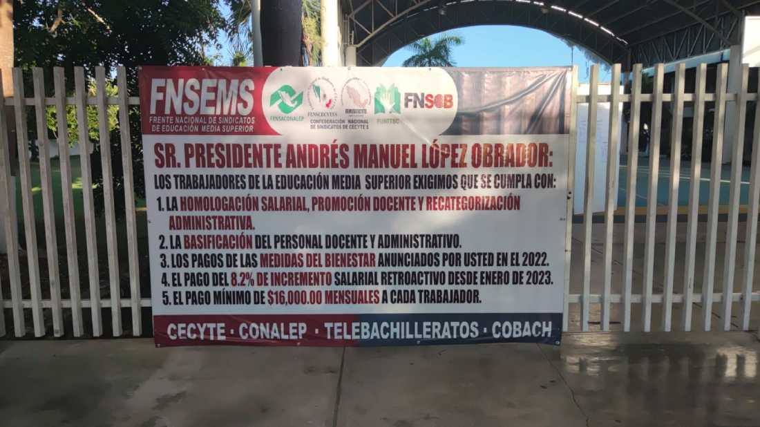 Empleados del Cecyte Quintana Roo se suman al paro nacional por mejoras laborales