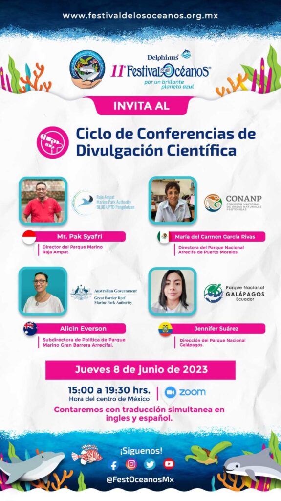 Especialistas en conservación marina encabezan el ciclo de conferencias del 11º #FestOcéanos