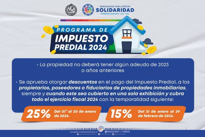 Estímulo Fiscal: Reducción en el Pago del Impuesto Predial 2024 en Playa del Carmen