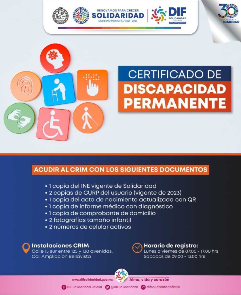 Facilitando la Vida a Personas con Discapacidad Solidaridad DIF ofrece Certificados Gratuitos 1