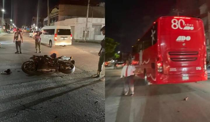 Fatal Colisión en el Corazón de Cancún: Motociclista Fallece en Impacto con Autobús de ADO