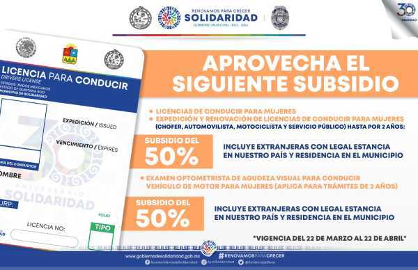 Gobierno de Solidaridad ofrece subsidio para licencias de conducir a mujeres 1